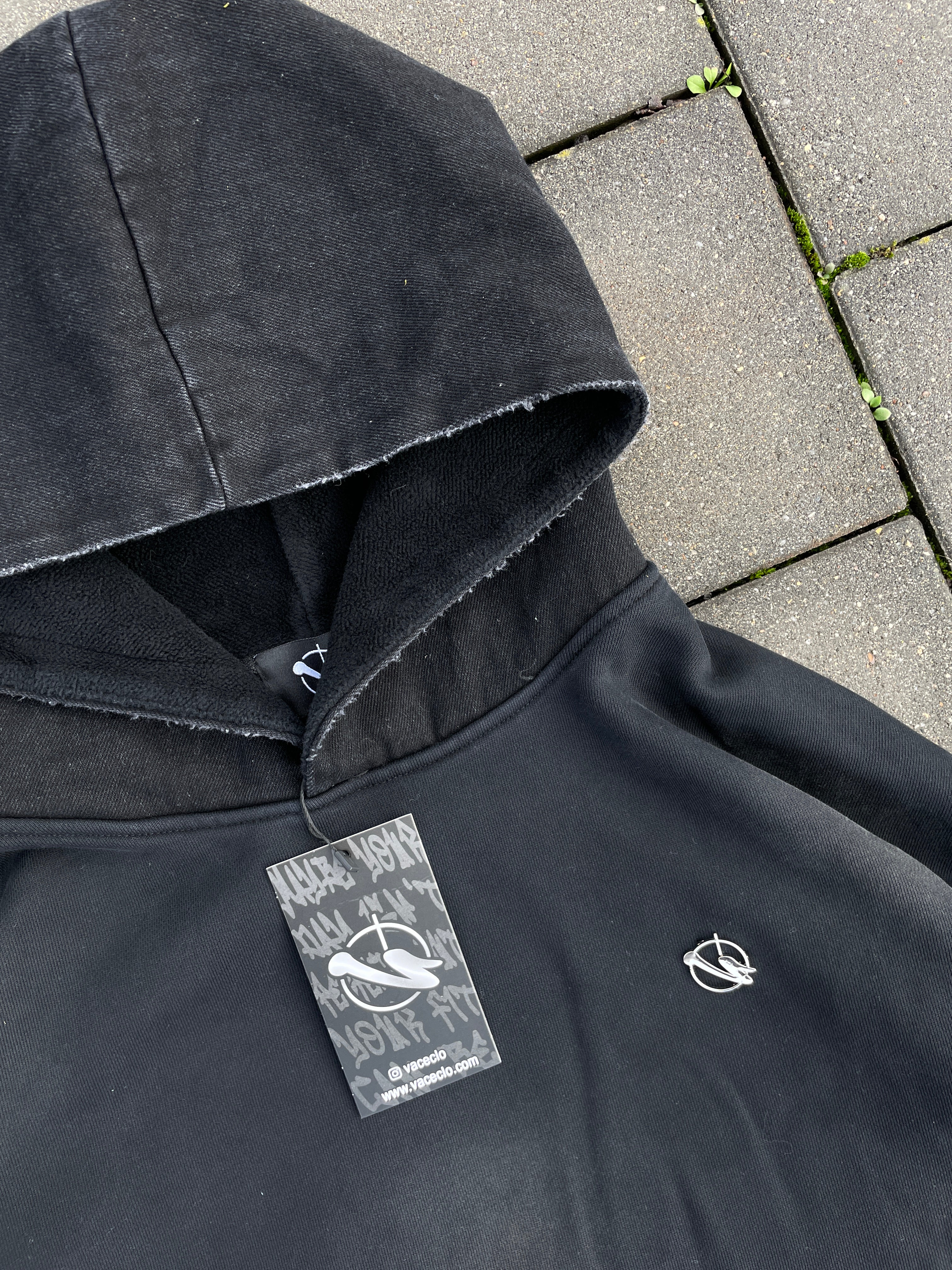 DENIM HOODIE - BLACK