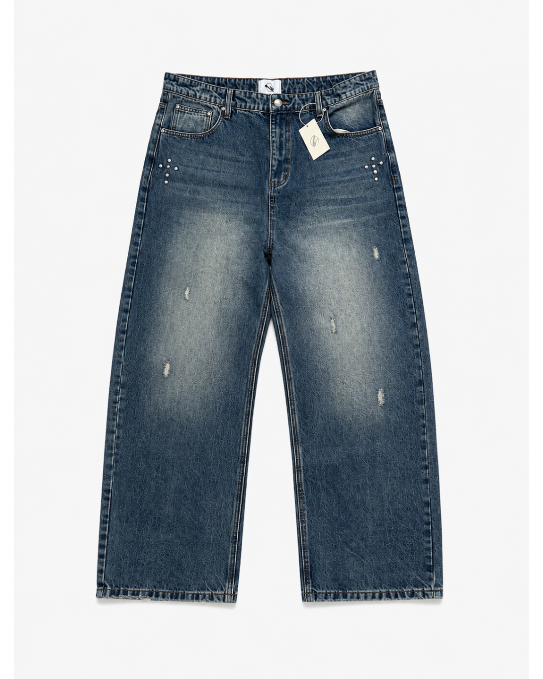 DISTRESSED CROSS DENIM